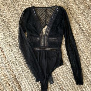 Lace long sleeve bodysuit